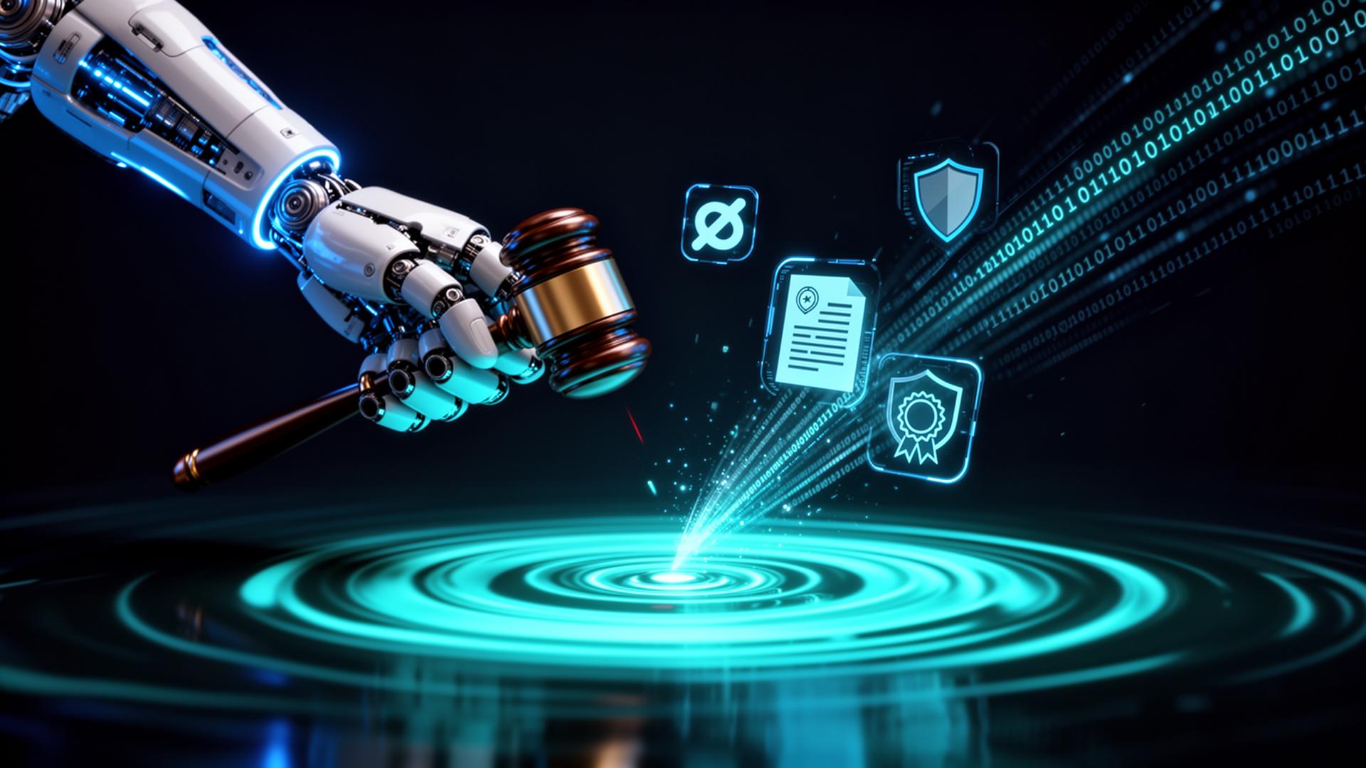 Digital scales of justice with AI circuits — DMCA copyright enforcement in 2026